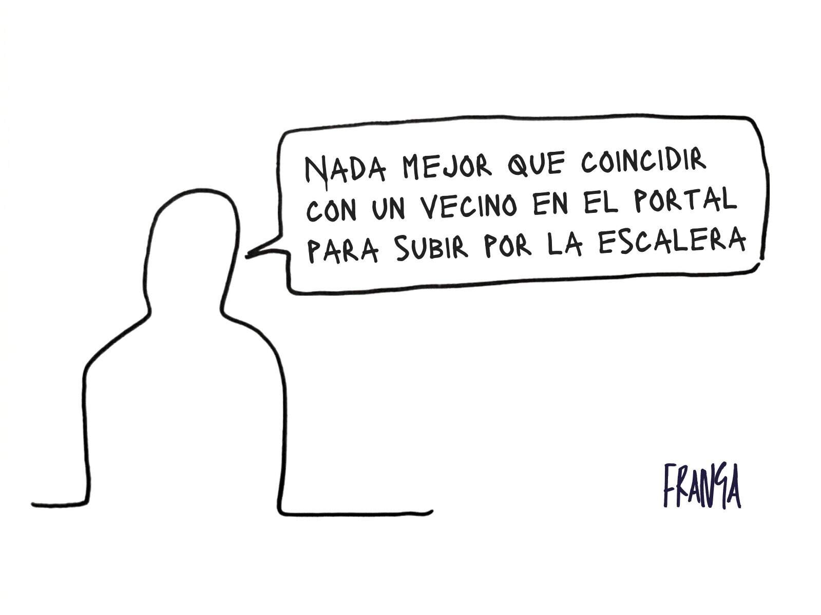 Vecino en el portal -Las Viñetas de Manuel Franganillo